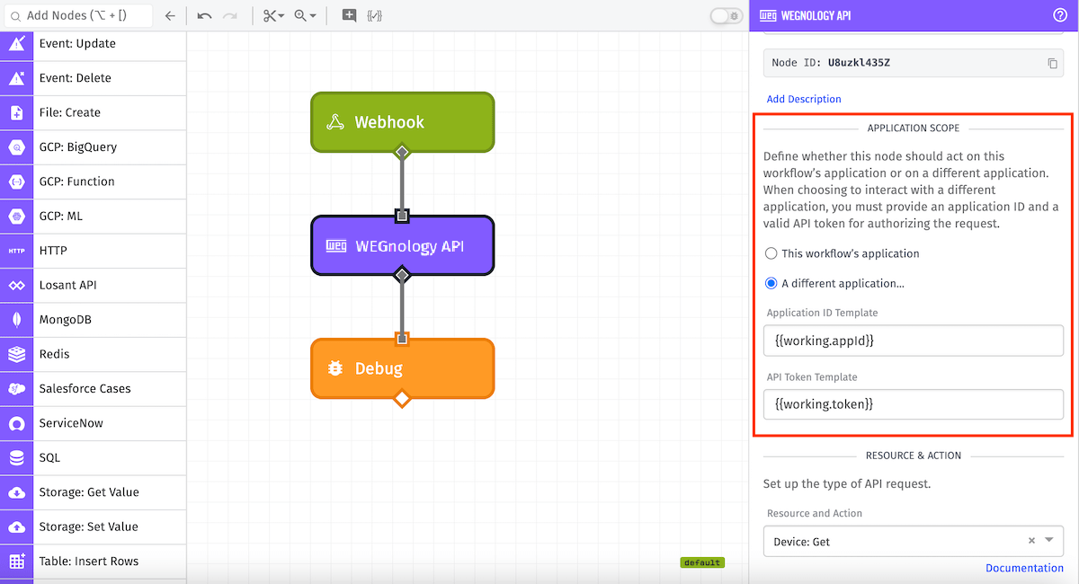 WEGnology API Node Application Scope