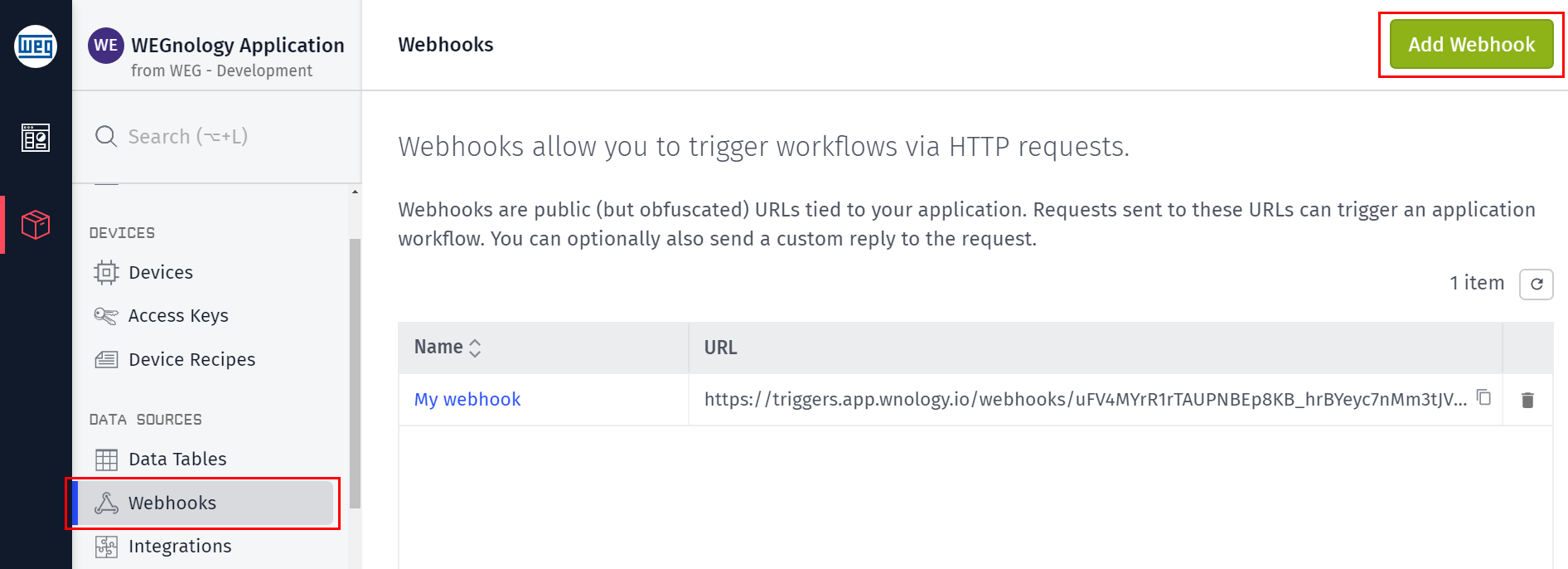 Add Webhook