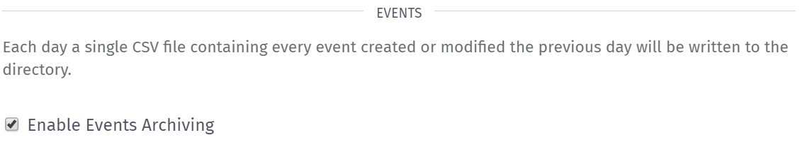 Application Archive Events