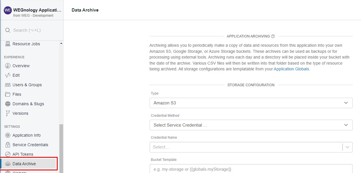 Application Archive