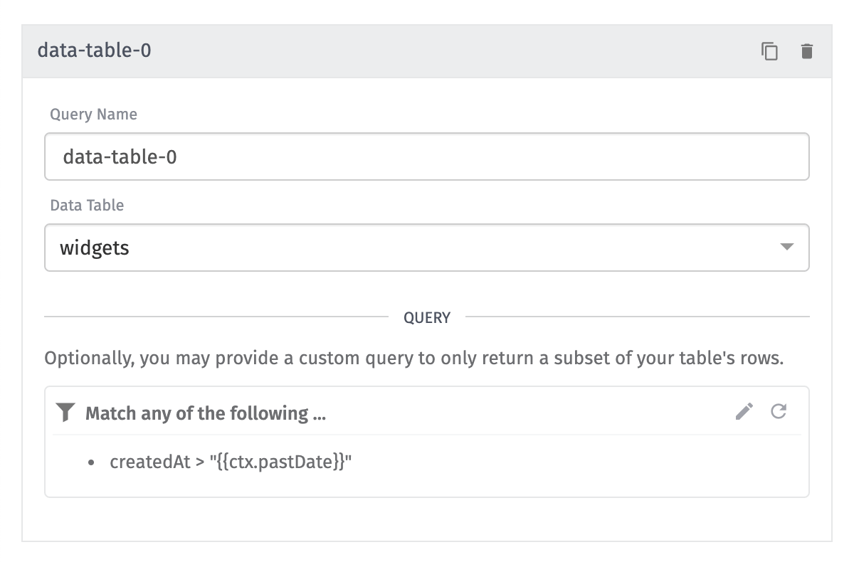 Data Table Query