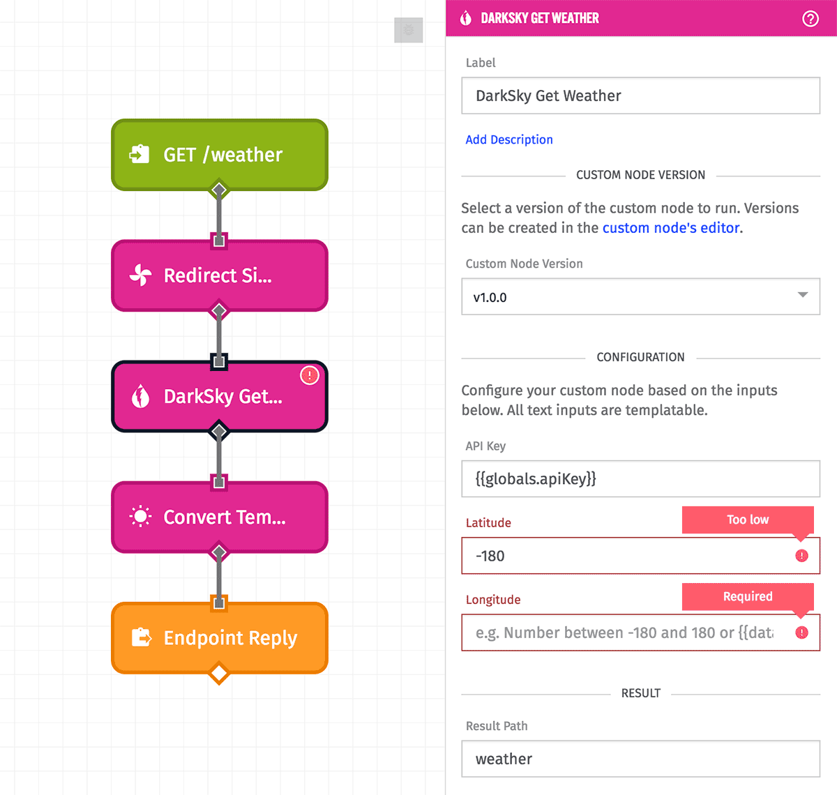 Custom Node Configure Instance
