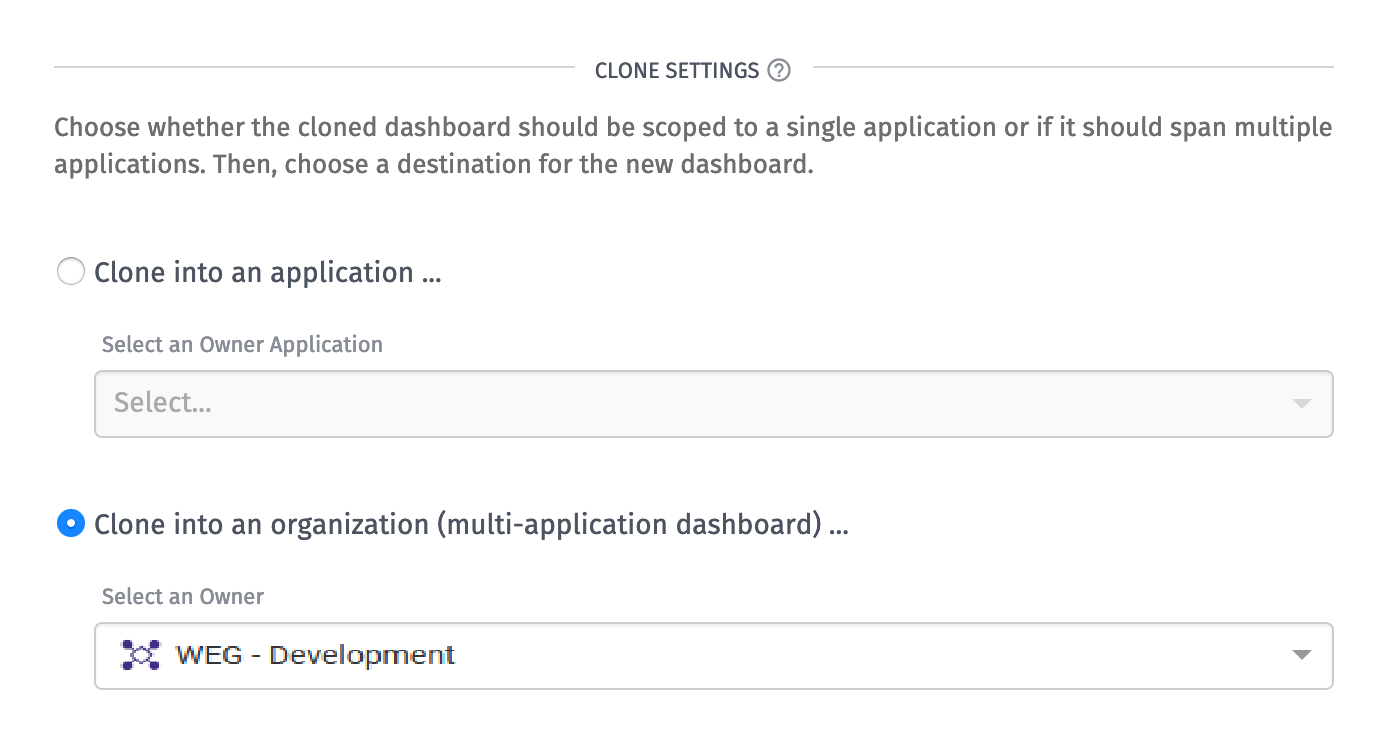 Clone Dashboard
