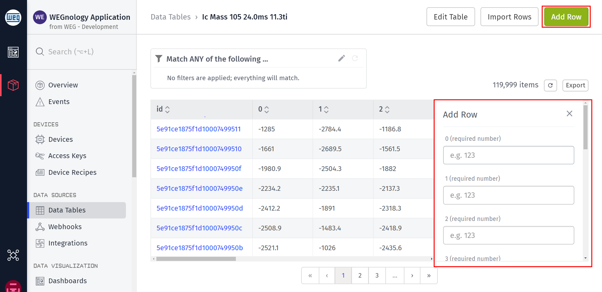 Data Table Add Row