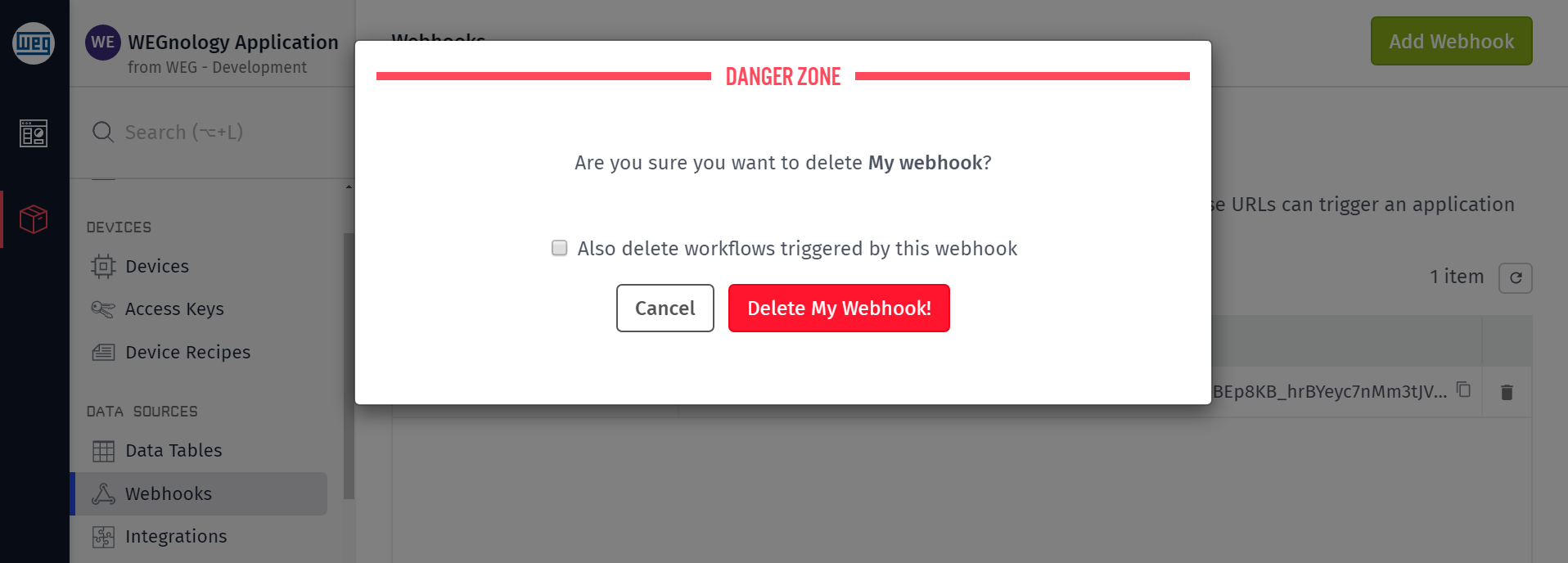 Delete Webhook