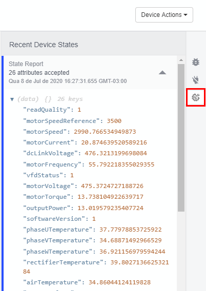 Device Debug Tab