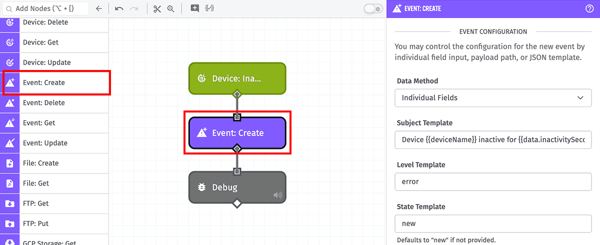 Event: Create Node
