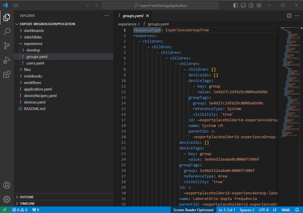 Exported Application Contents