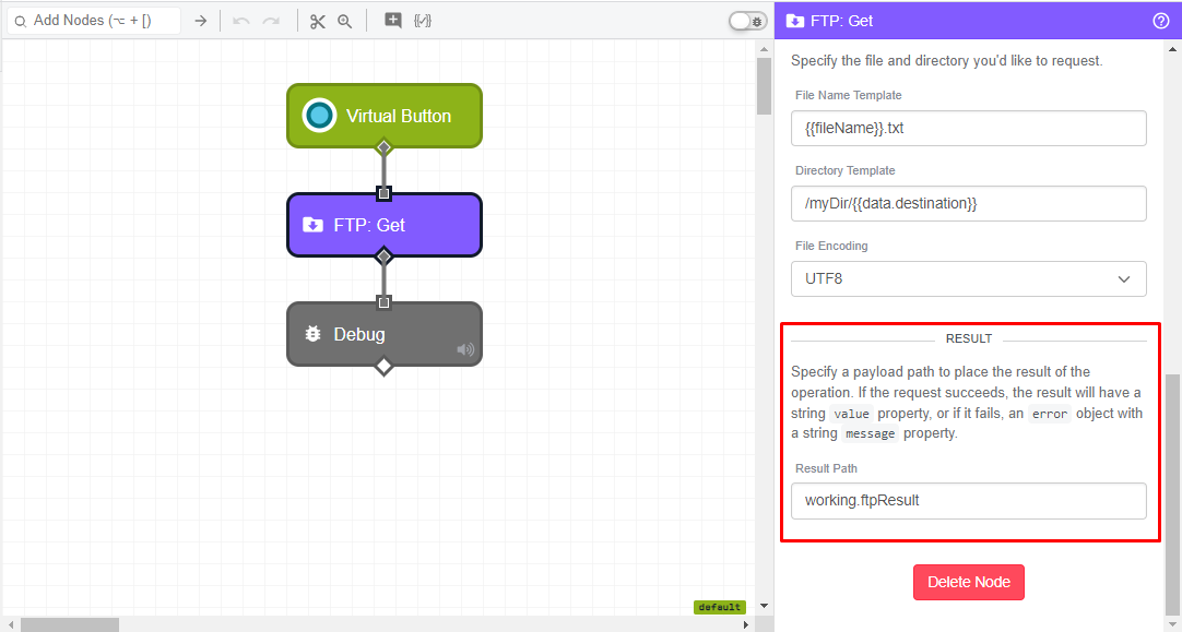 FTP: Get Node Output