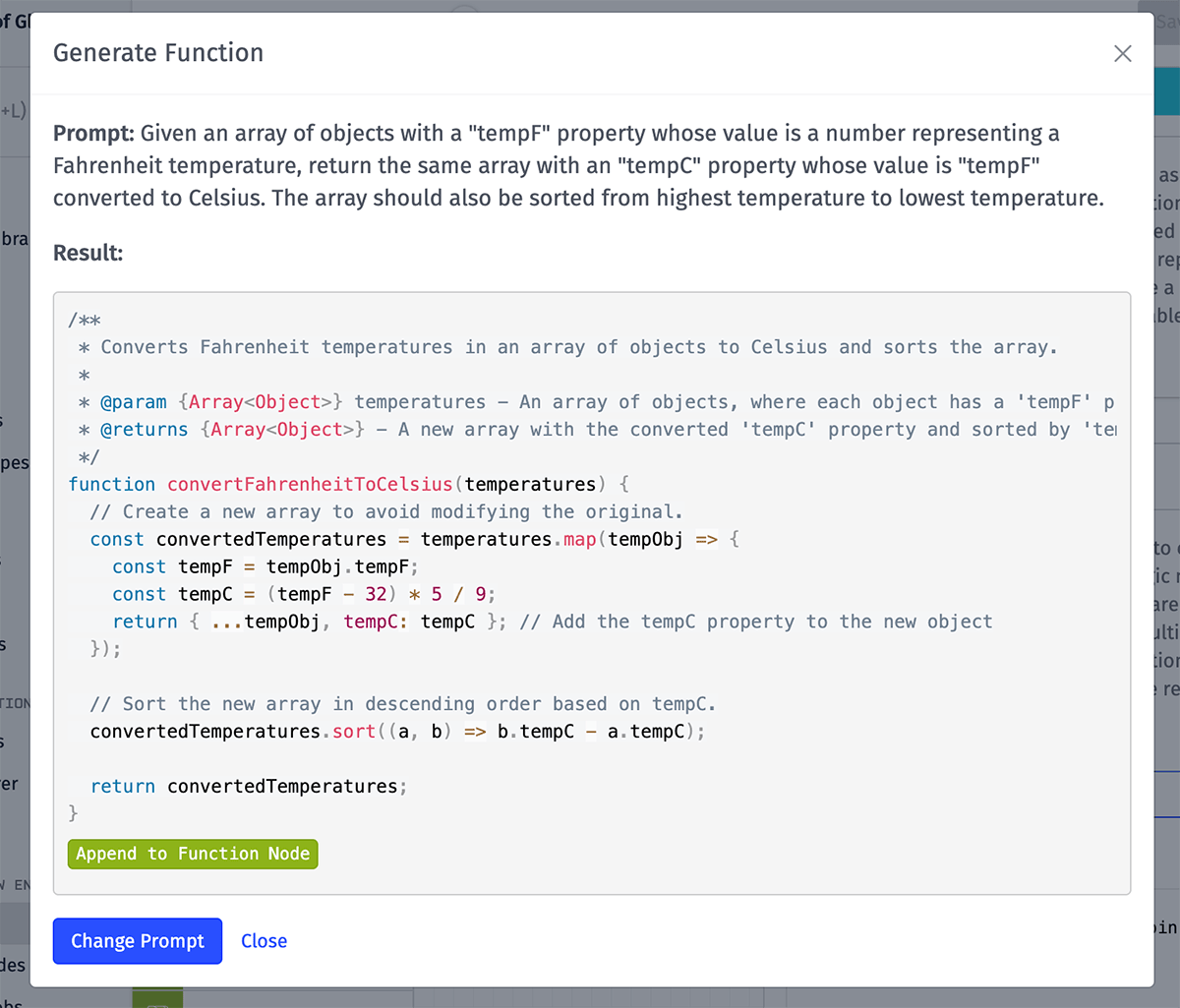 Function Node Generated Output Function Node Generated Output