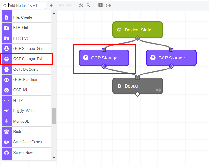GCP Storage: Put Node