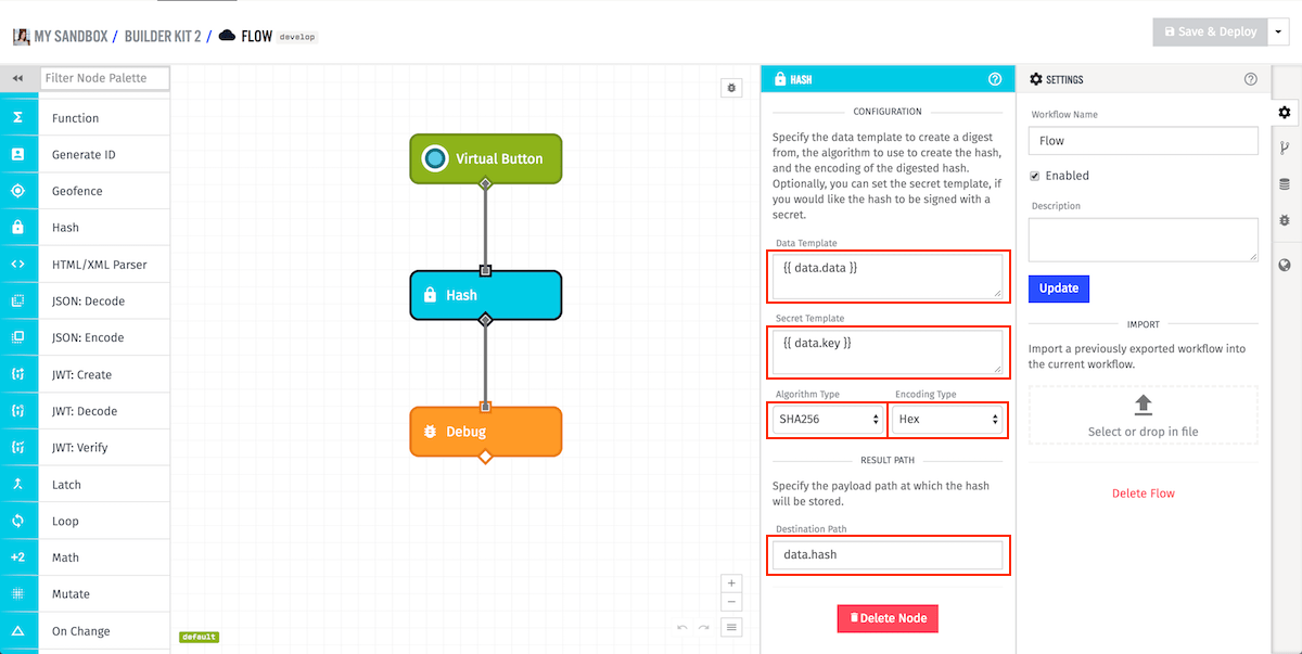 Hash Node Configuration