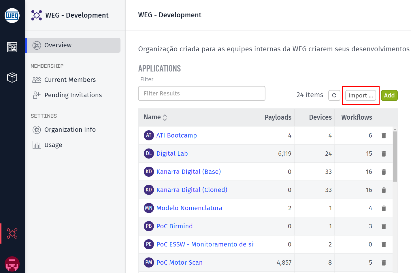 Application Import