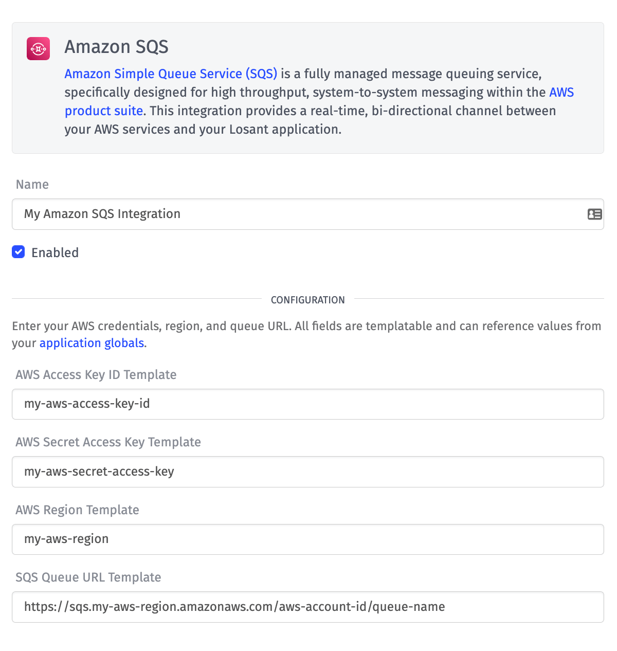 Integration Amazon SQS