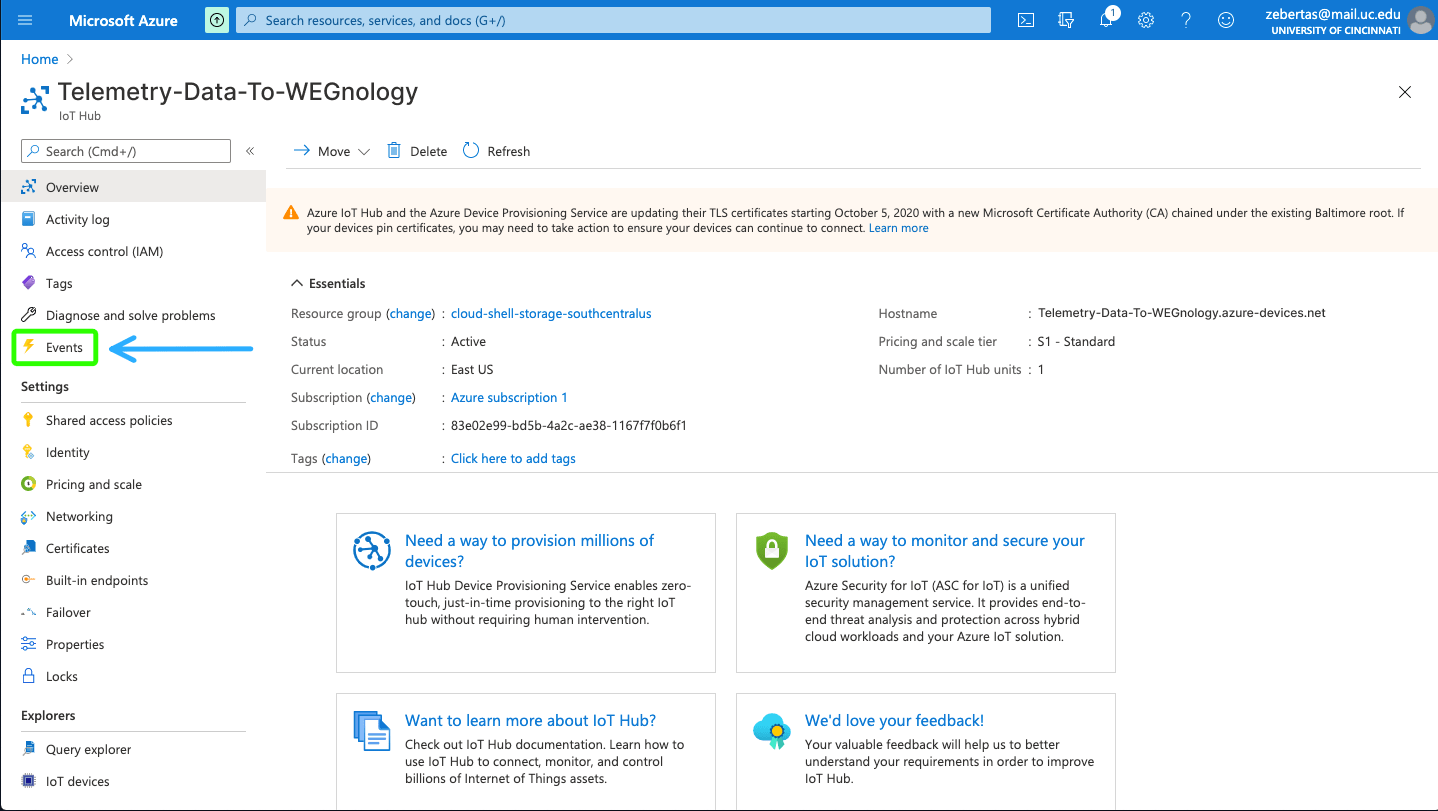 Azure IoT Hub Events