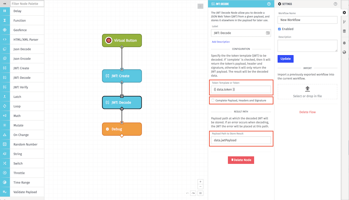 JWT Decode Configuration
