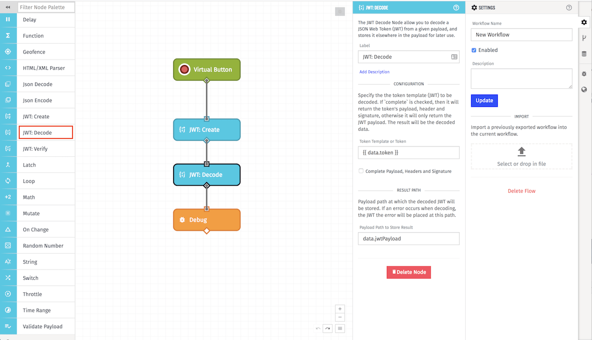 JWT Decode Node