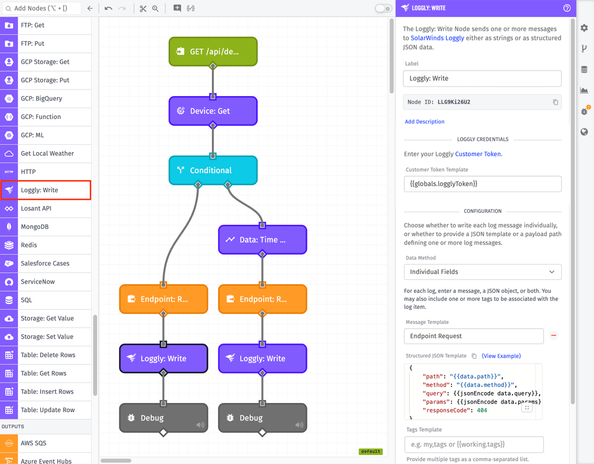 Loggly Write Node