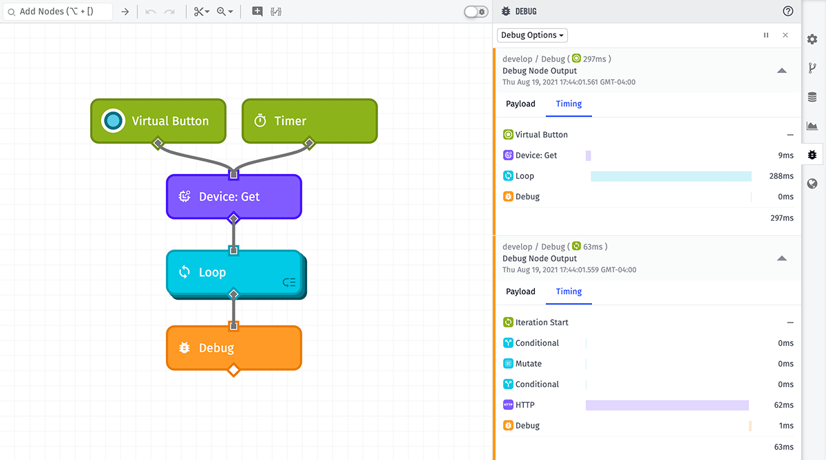 Loop Debug Timing