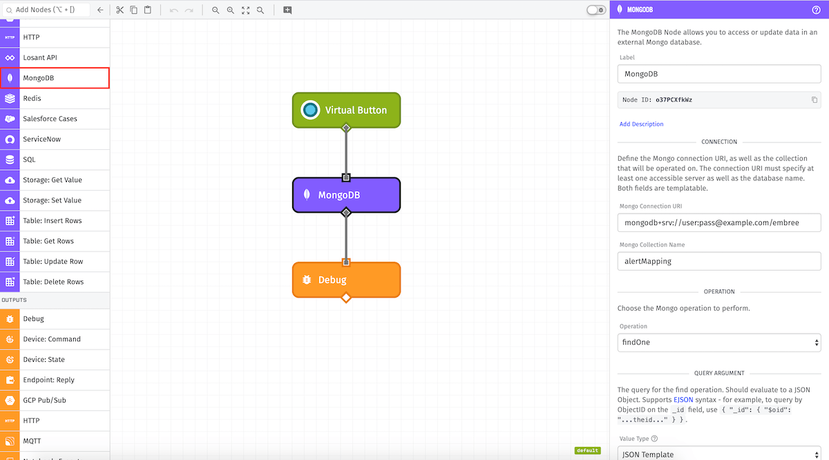 MongoDB Node