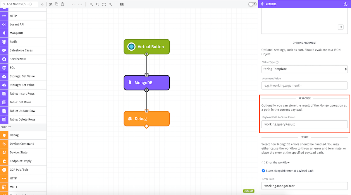 MongoDB Node Result