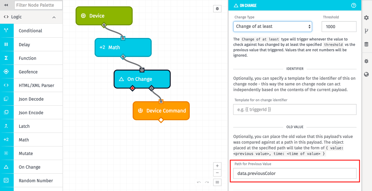 On Change Node Previous Value