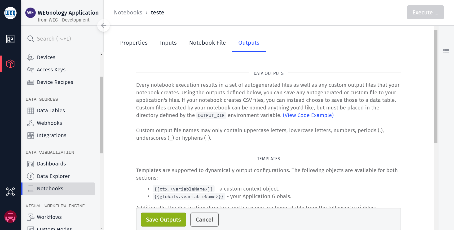 Notebook Outputs Overview