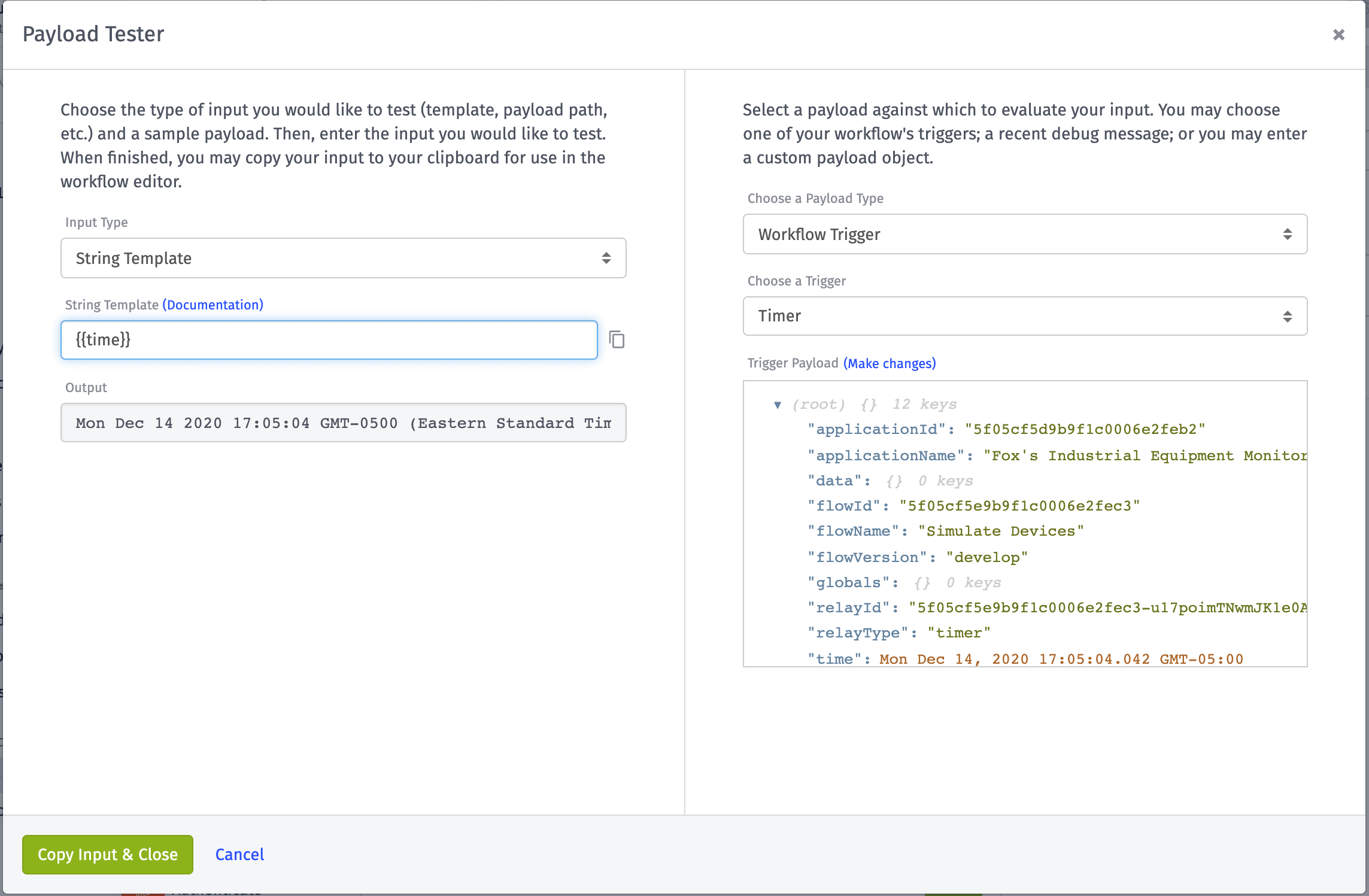 Platform Template Tester Preview