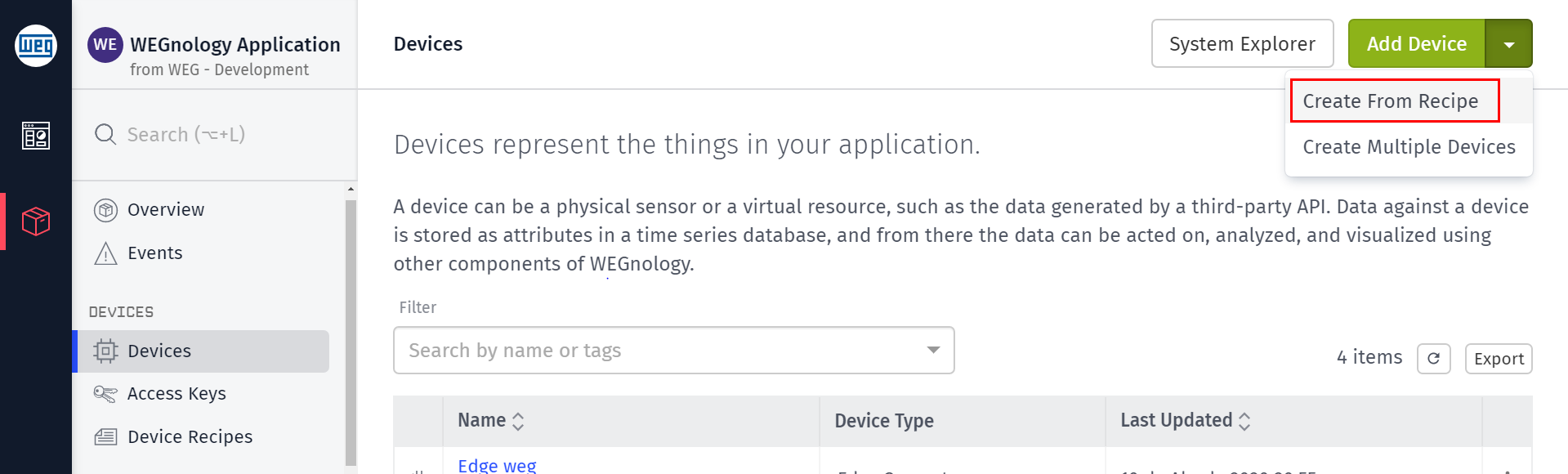 Single Device Creation