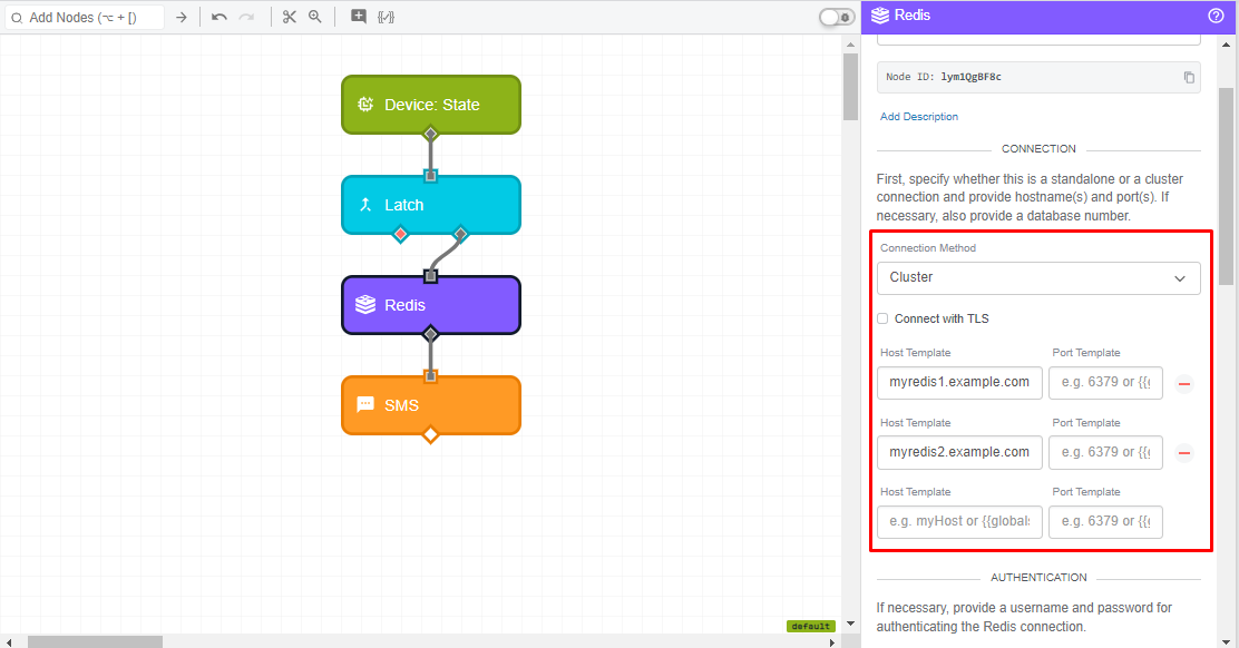 Redis Node Cluster Connection Configuration