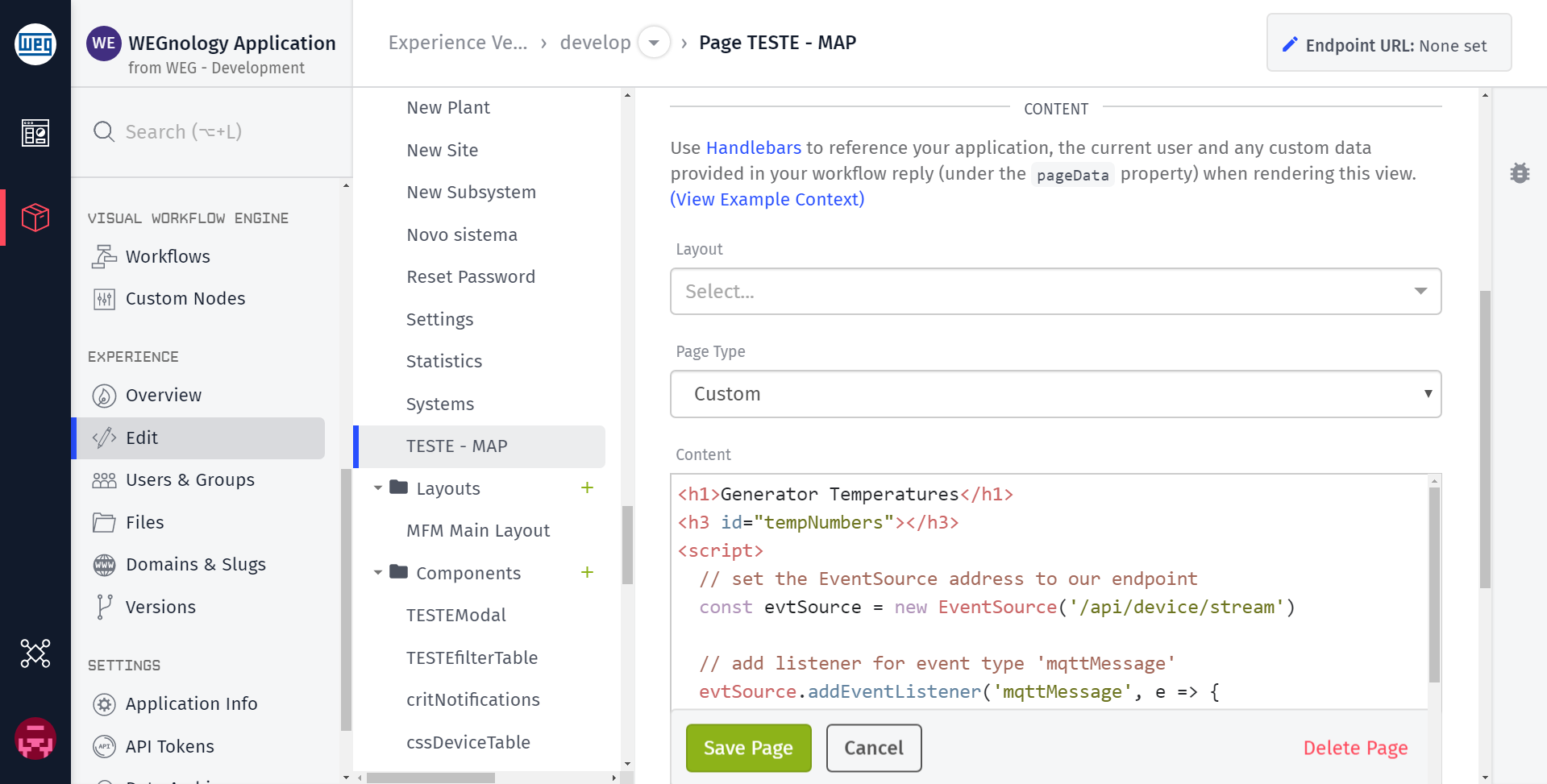 SSE Example Experience Page