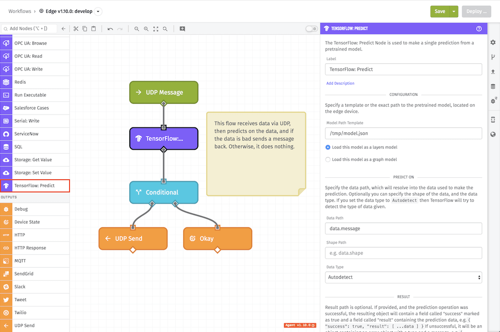 TensorFlow Predict Node