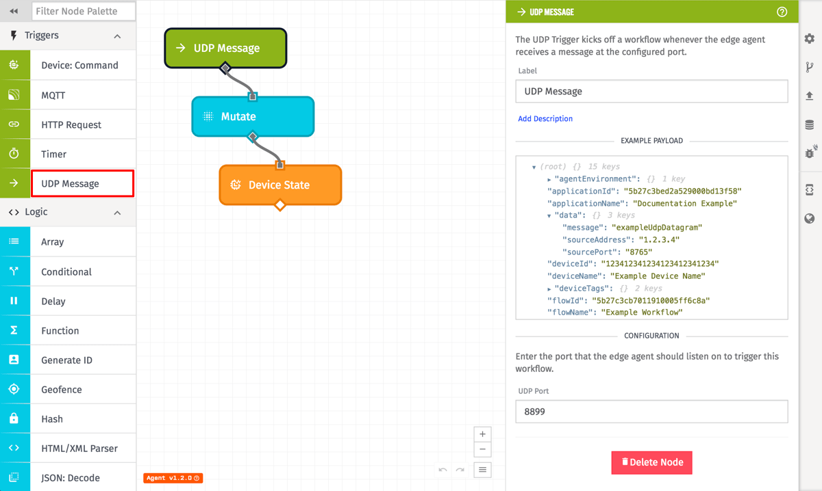 UDP Message Trigger