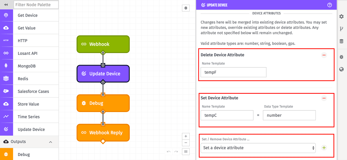 Device: Update Node Attribute Configuration