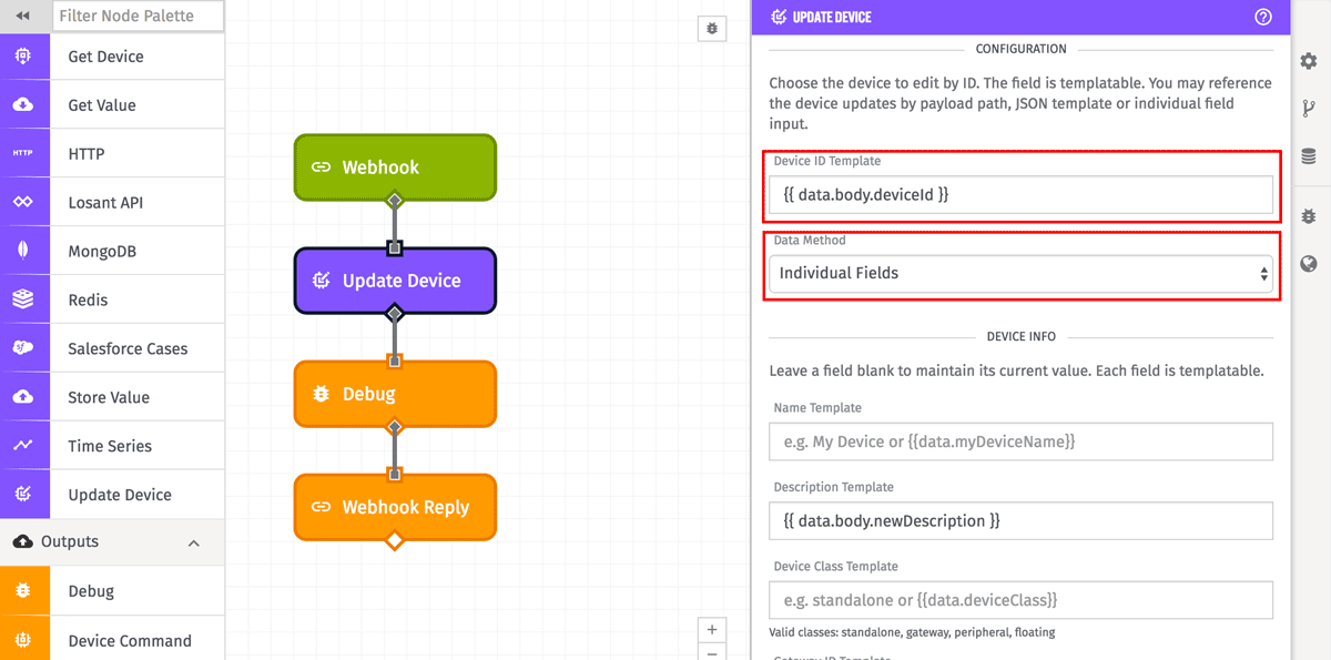 Device: Update Node Configuration