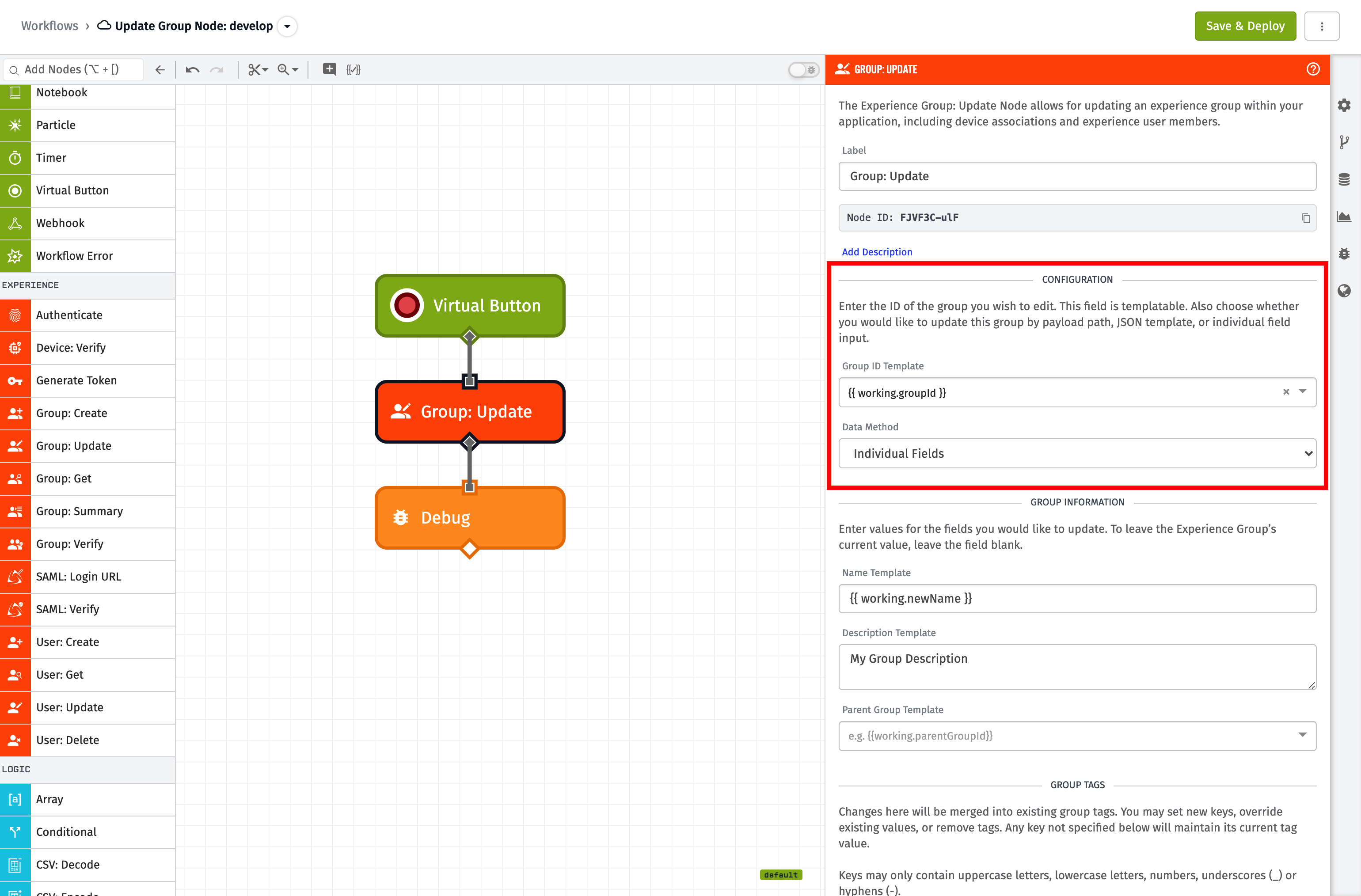 Group: Update Node Configuration