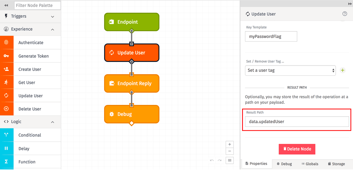 User: Update Node Result