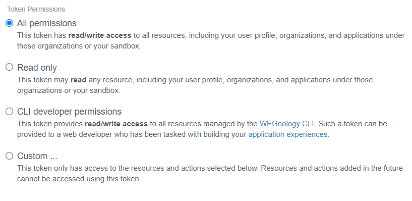 User Token Permissions