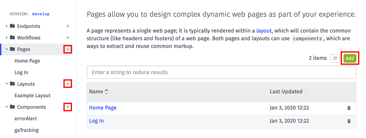 Create Experience View