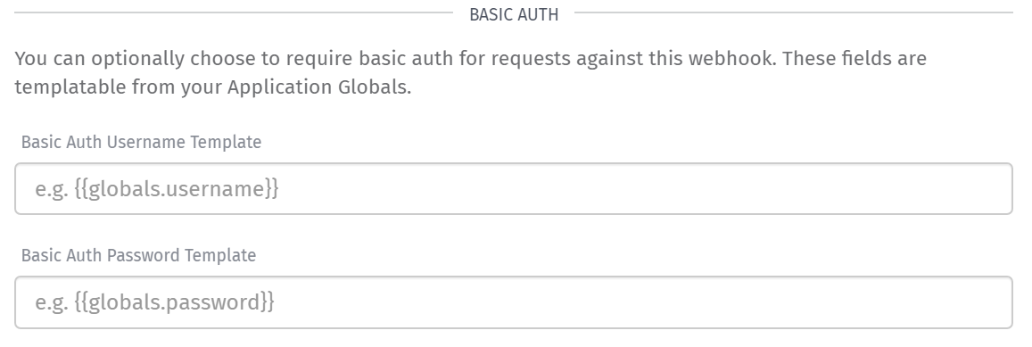 Webhook Basic Auth