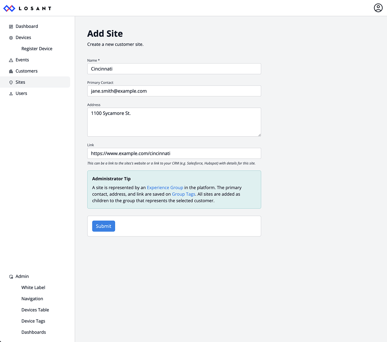 WEGnology WCPF Add Site