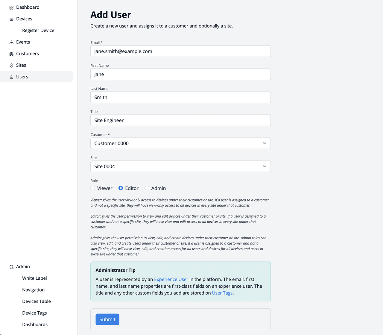 WEGnology WCPF User Management
