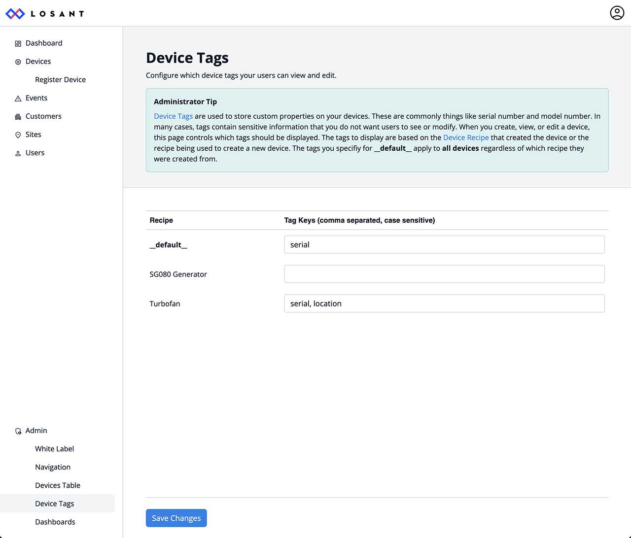 WEGnology WCPF Admin Device Tags