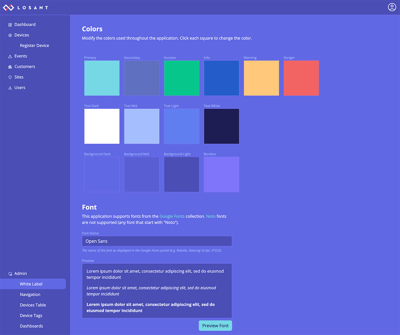 WEGnology WCPF Dark Theme Colors