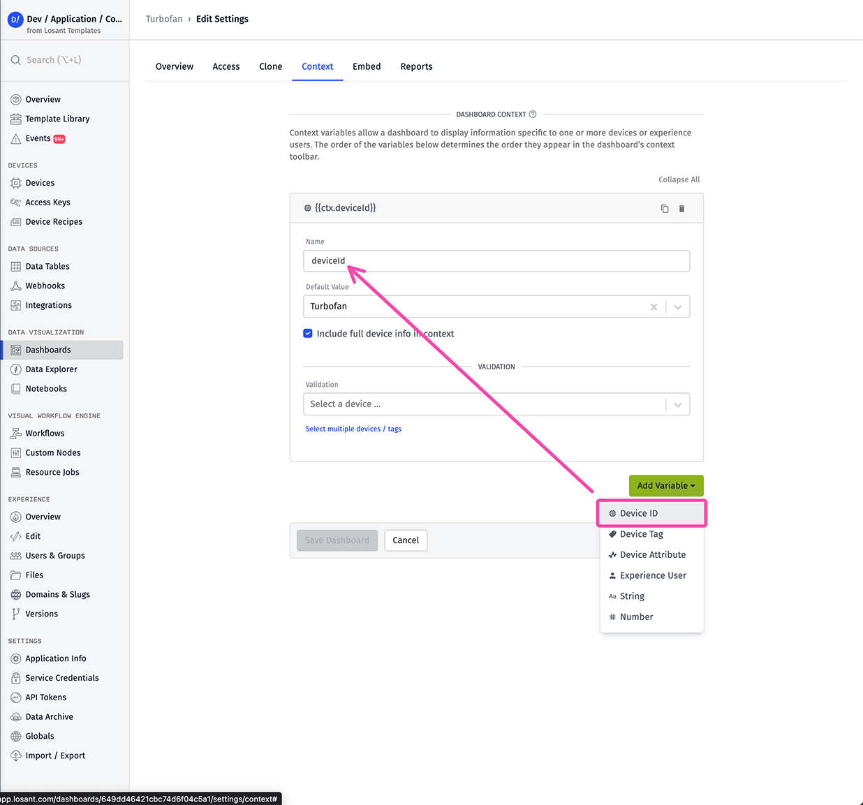 WEGnology WCPF Dashboard Context