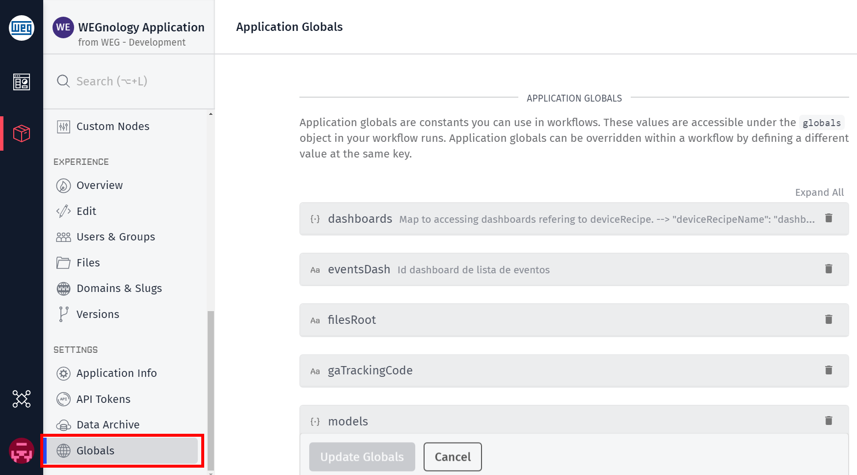 Application Globals