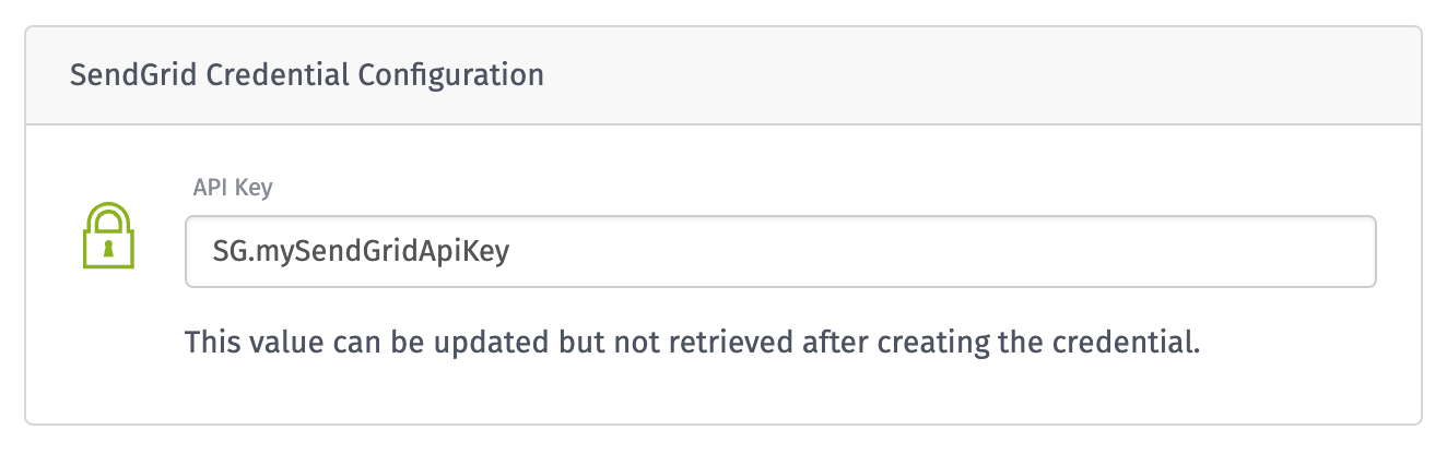 New SendGrid Credential