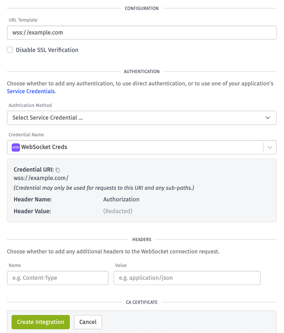 Integration WebSocket Config