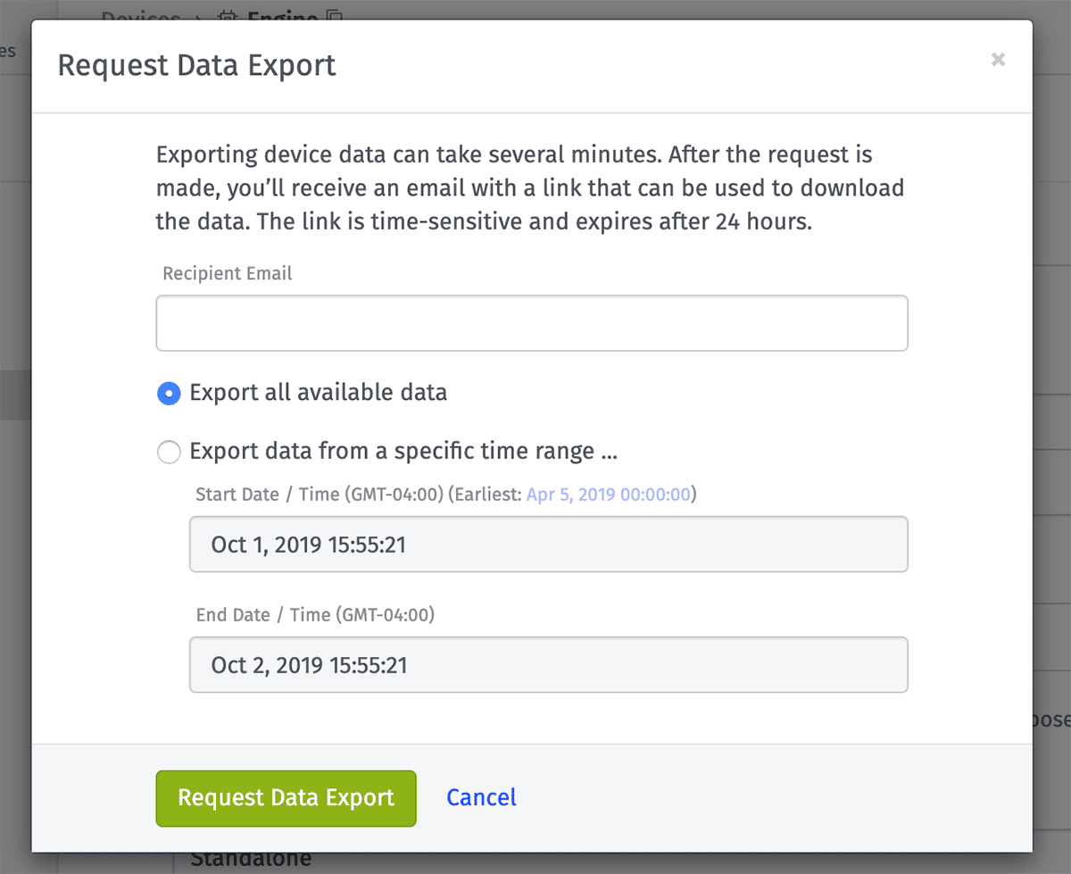 Request Data Export