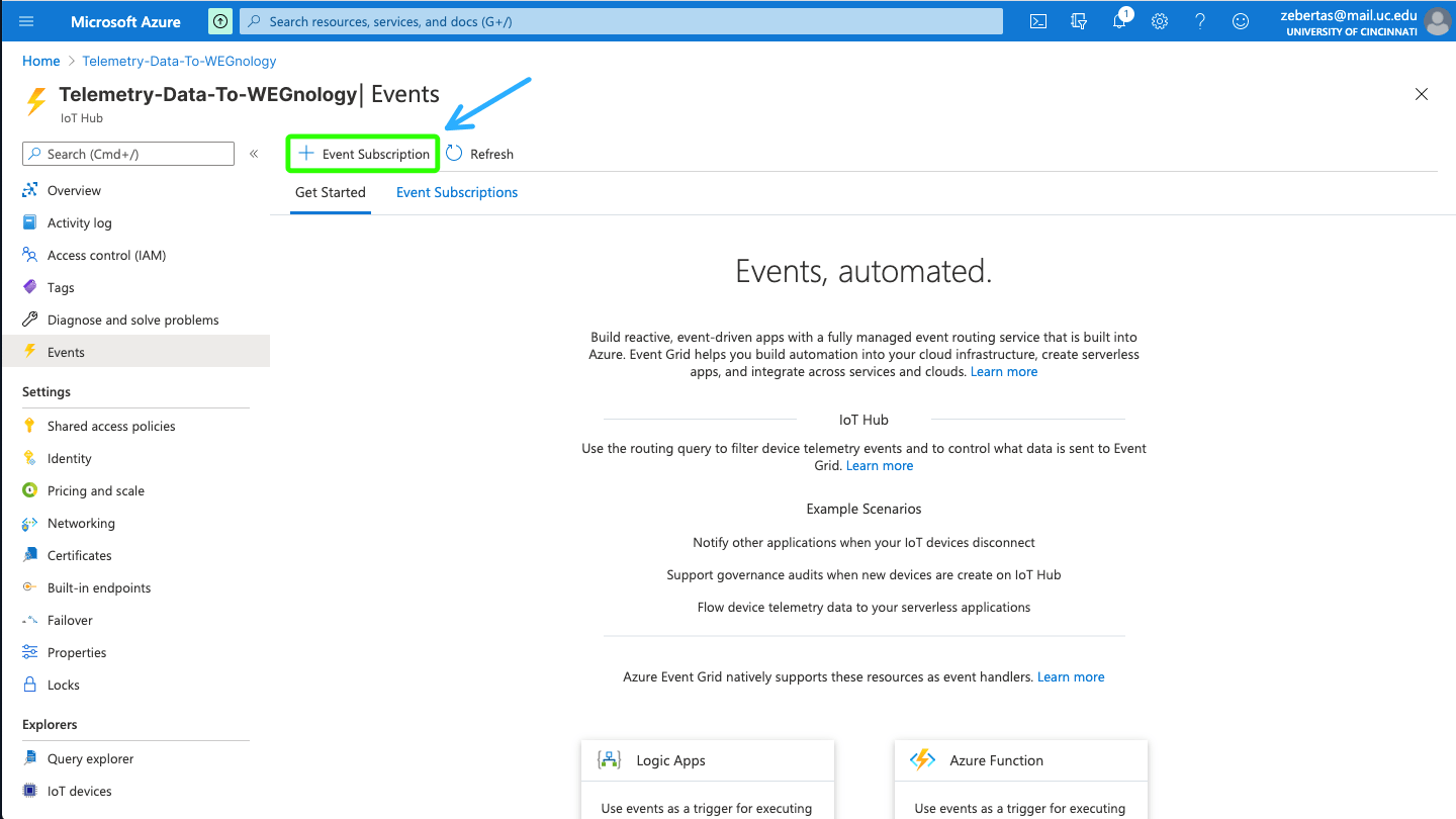 How To Send Device Telemetry Data From Azure IoT Hub to WEGnology